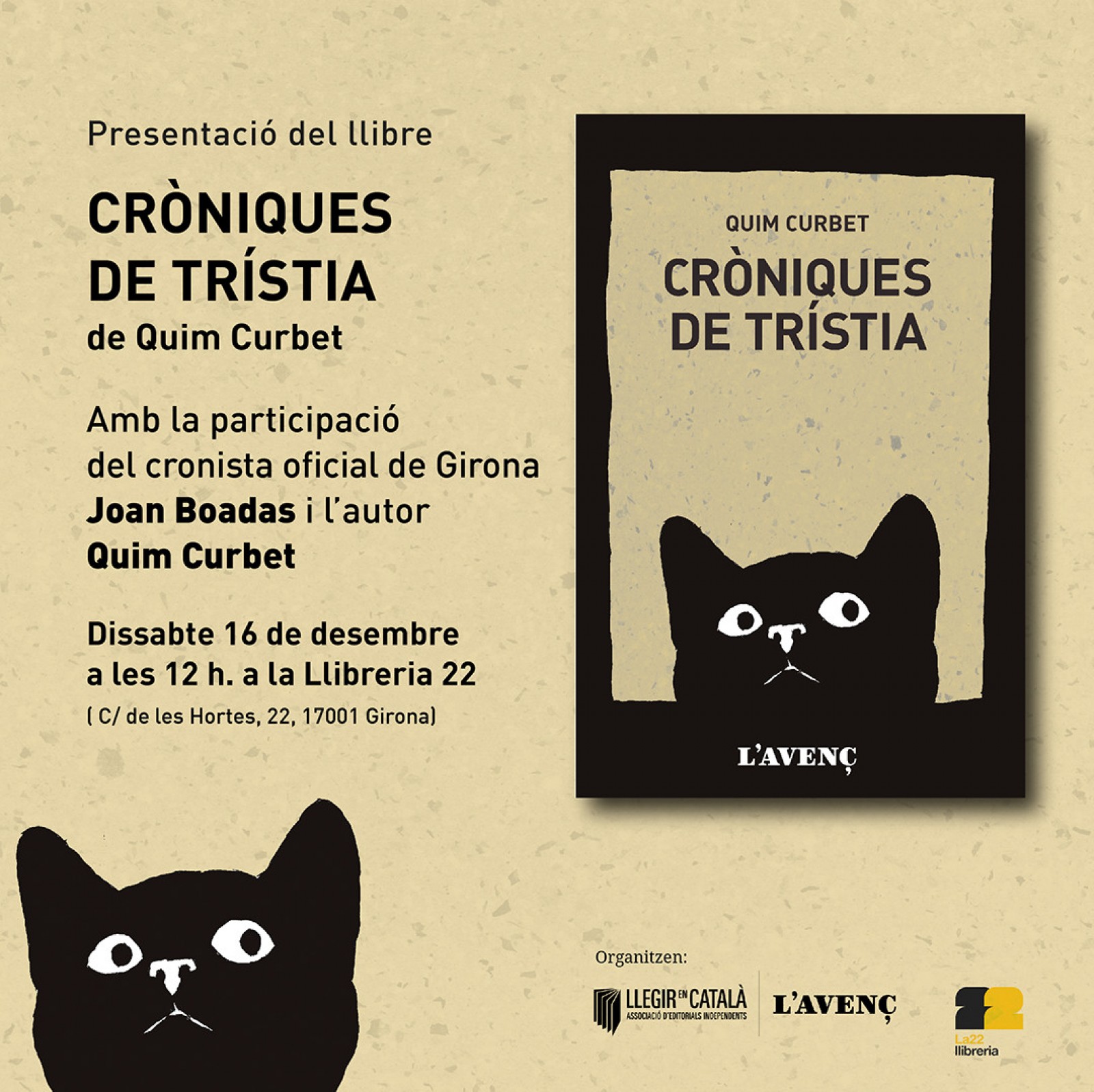 La presentació a Girona serà el 16 de desembre a les 12h
