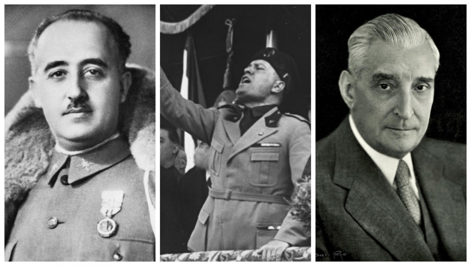 Francisco Franco, Benito Mussolini i António de Oliveira Salazar