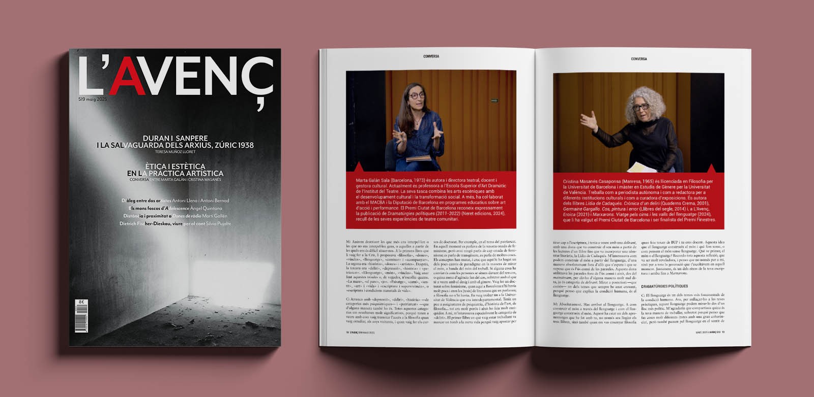 En coberta, Marta Povo,  Sense Títol (col·lecció «Presència de la llum»), i a l'interior, conversa entre Marta Galán i Cristina Masanés
