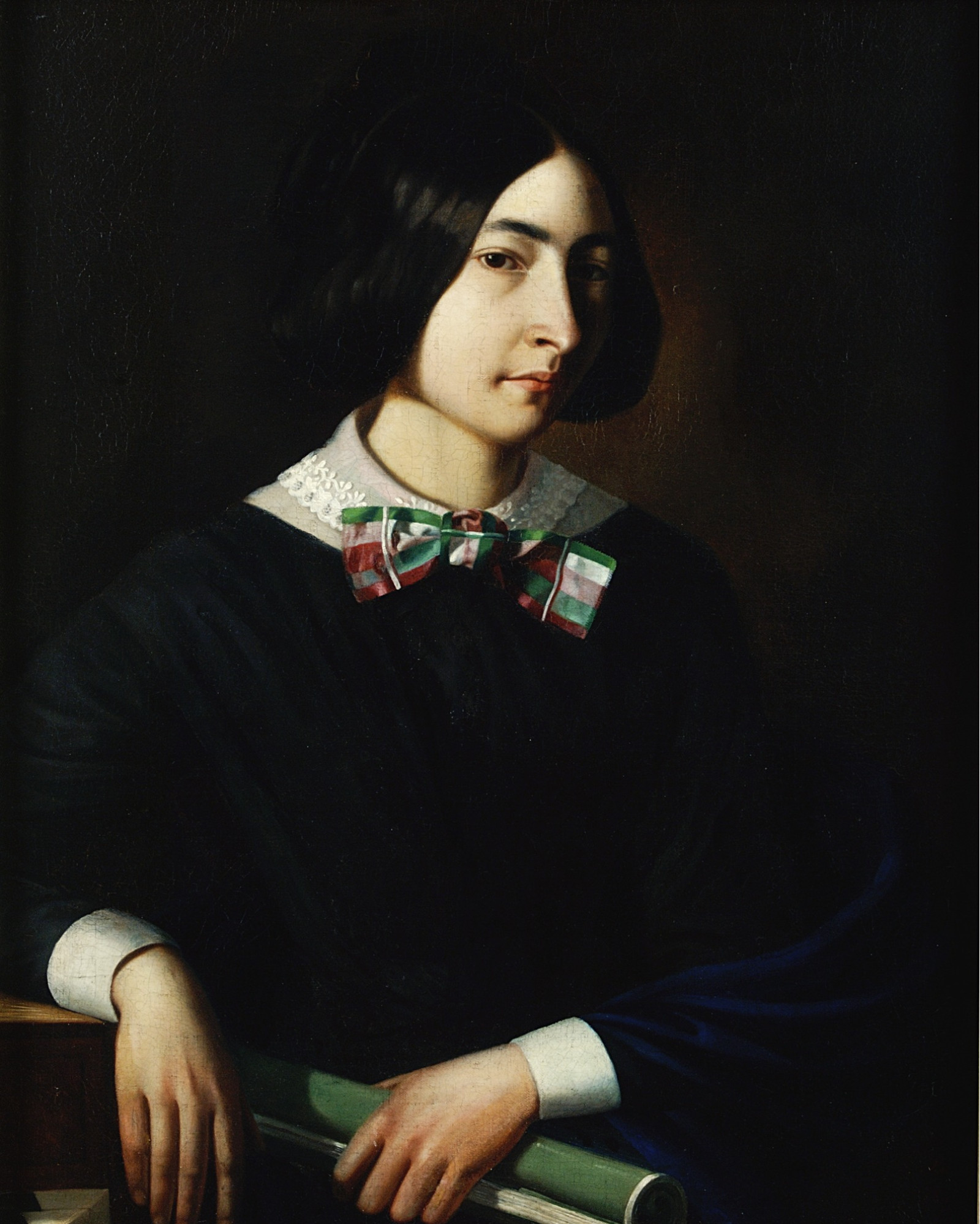 Retrat de George Sand, pseudònim d'Aurora Dupin, fet per Jean-Baptiste (1847)