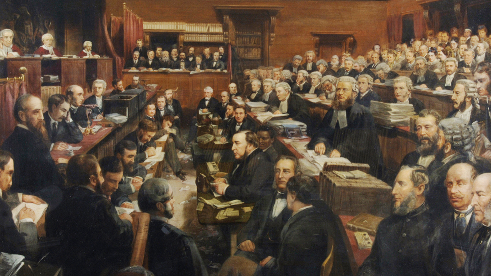 Escena del judici criminal de Tichborn, pintada per Sargent
