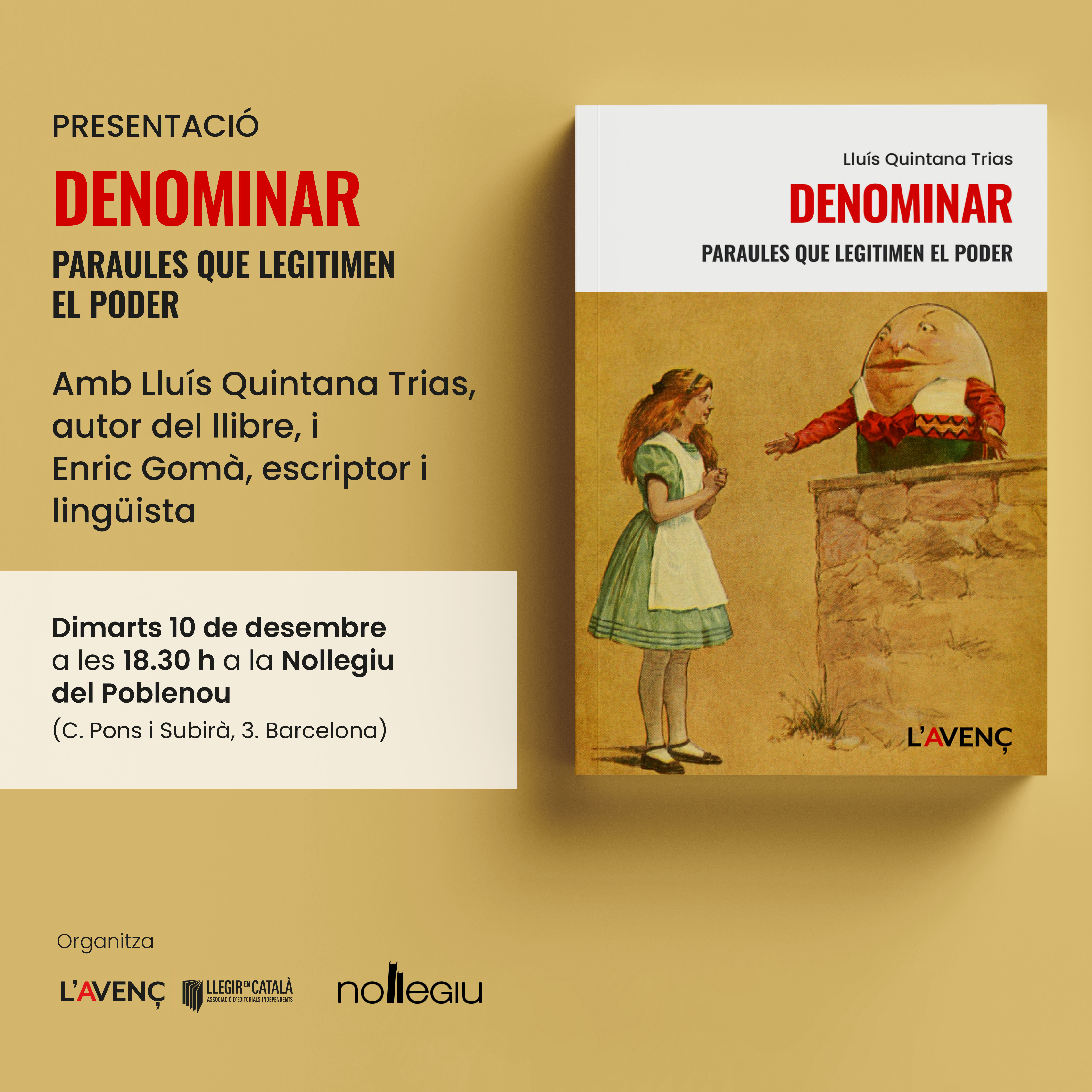 Presentació del llibre 'Denominar. Paraules que legitimen el poder'