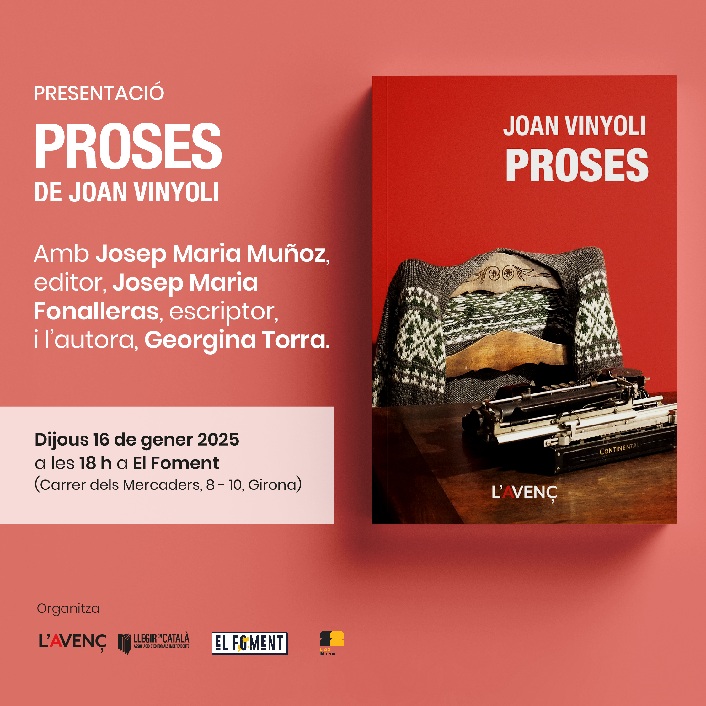 Presentació del llibre Proses de Joan Vinyoli a Girona