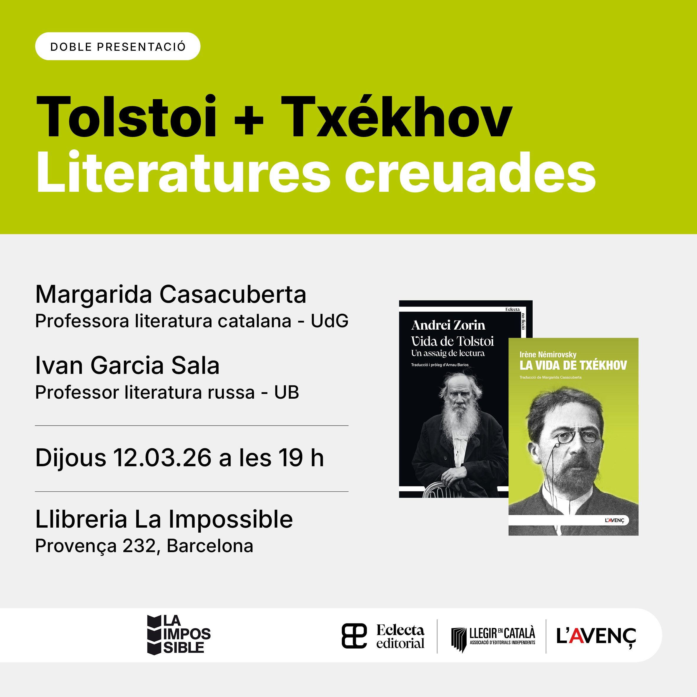 Tolstoi + Txékhov: Literatures creuades
